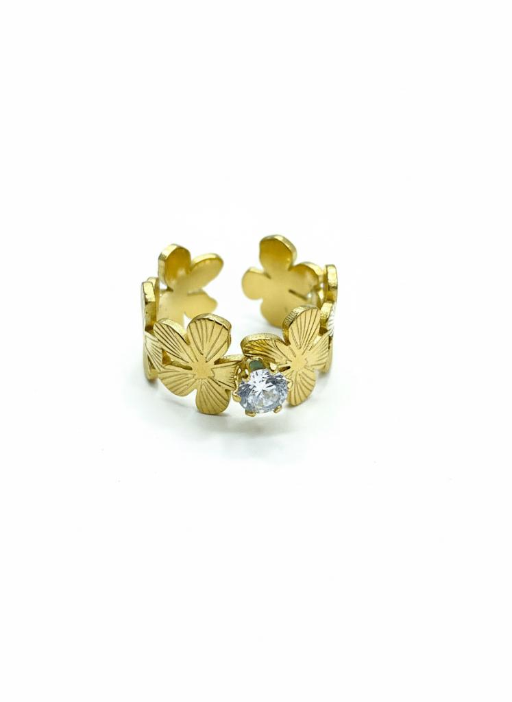 Golden Floral Ring