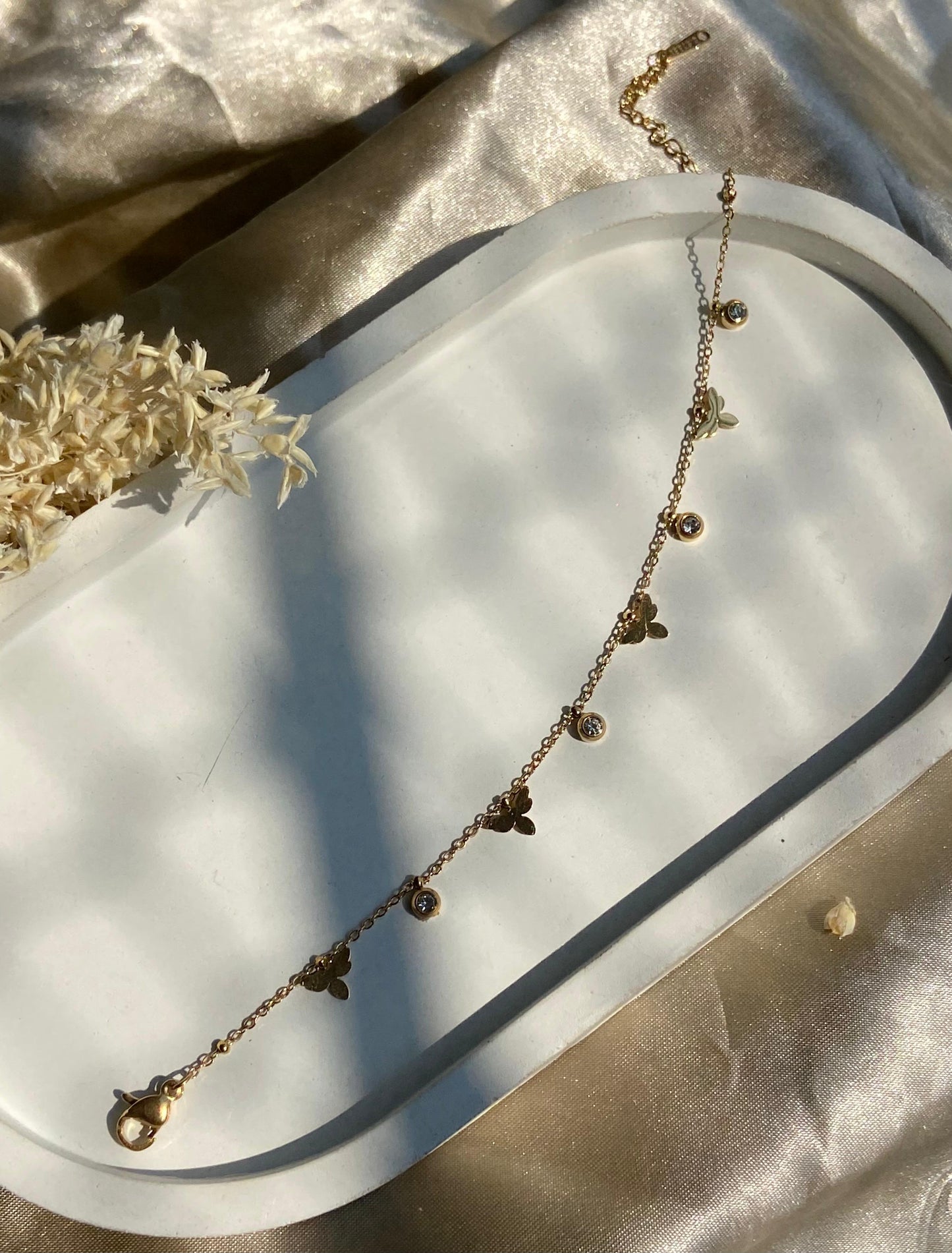 Dainty Butterfly Charm Bracelet