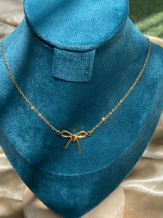 Gold Bow Necklace