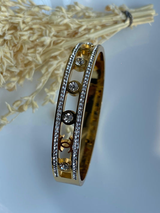 Gold Crystal Studded  kada