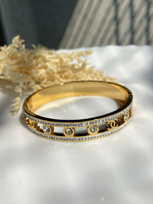 Gold Crystal Studded  kada