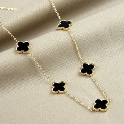 Five Black Clover Necklace