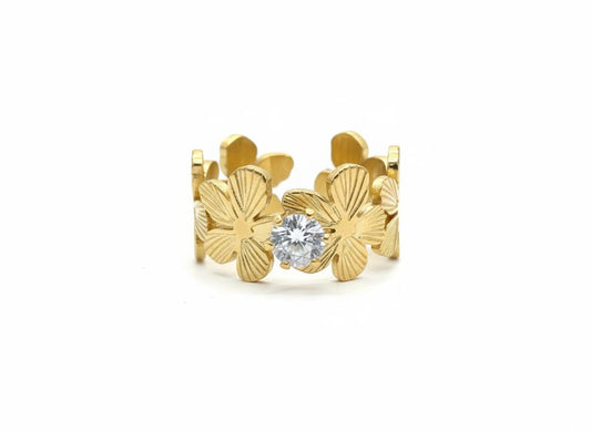 Golden Floral Ring