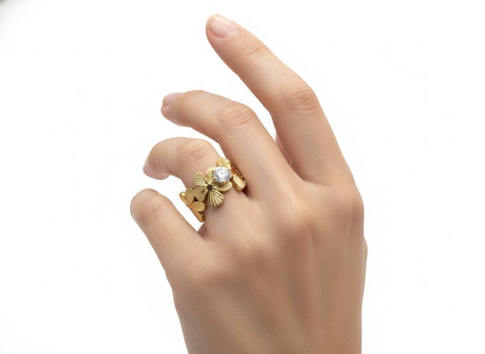 Golden Floral Ring