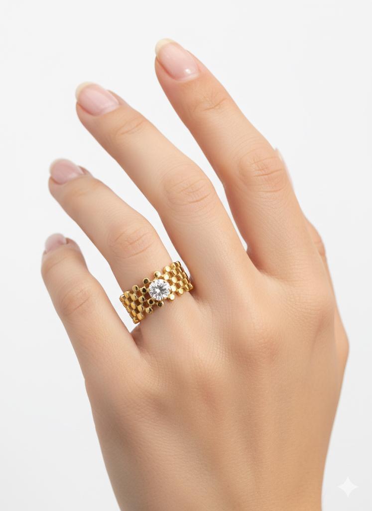 Gold-Tone Mesh Ring