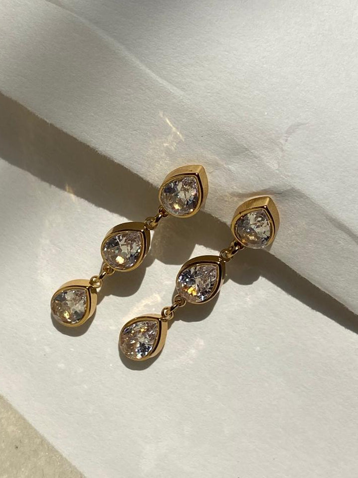 Teardrop Crystal Dangle Earrings