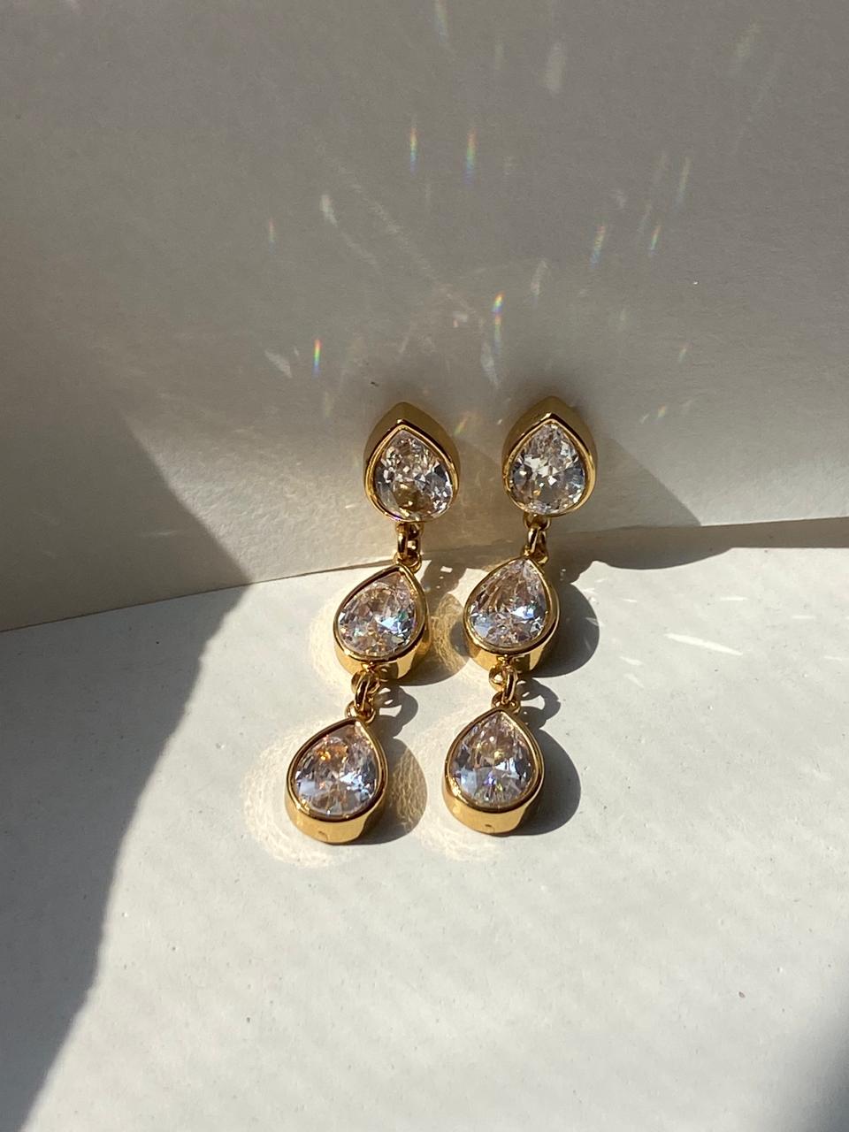 Teardrop Crystal Dangle Earrings