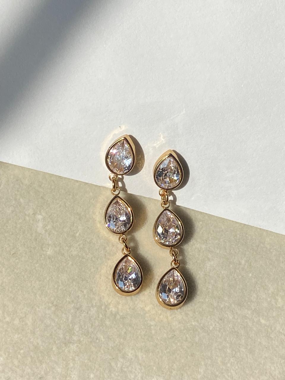 Teardrop Crystal Dangle Earrings